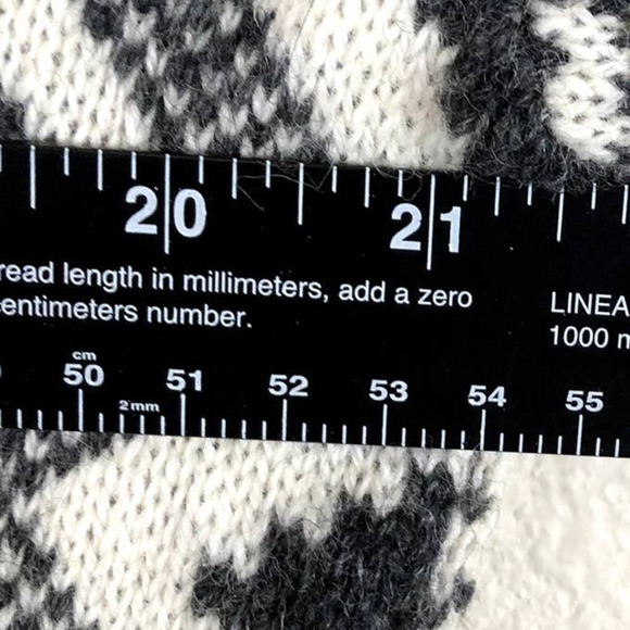 𝅺vintage Puritan Sweater Cream Gray Print Shetland Wool Blend Knit Size Large - Picture 7 of 11